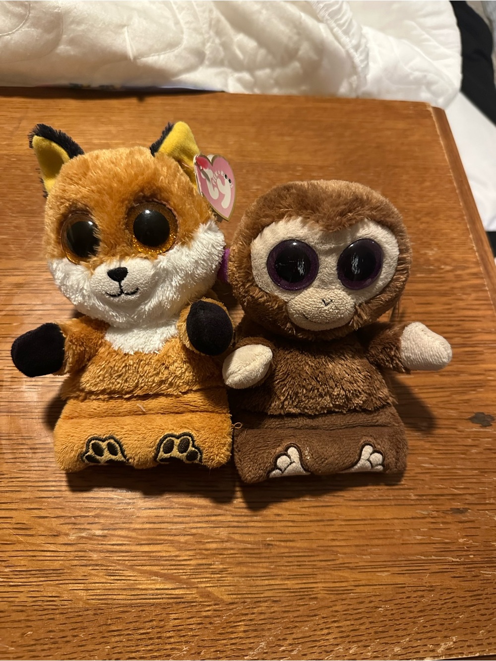 Ty Beanie Boo Fox and Sloth Plush Duo - Orange Fox & Brown Sloth
